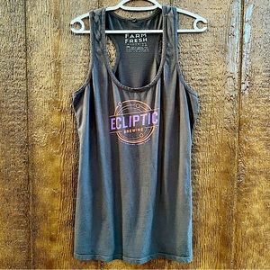 Farm Fresh Ecliptic Brewing Gray Racerback Tank Top Size Medium